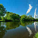 Coal power plant in beautiful landscape